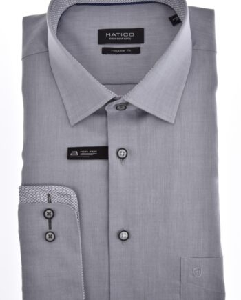 HATICO- Essentials Hemd Regular Fit Langarm grau